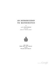 Обложка книги «An Introduction to Mathematics»